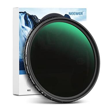 Imagem de NEEWER Filtro ND variável HD de 62 mm ND2-ND32 (1 – 5 paradas) sem X cruzes/vidro óptico/30 camadas nano revestido/moldura de liga de alumínio ultrafina/repelente de água/filtro de densidade neutra ajustável antiarranhões