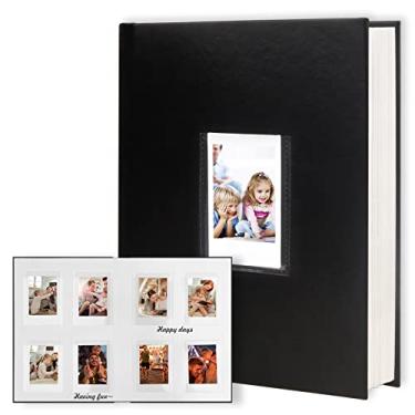 Imagem de Veicevol Álbum de fotos com espaço de escrita para câmera instantânea Fujifilm Instax Mini 12 11 9 40 90 8 7 Evo Liplay, álbum de fotos com 128 bolsos para Polaroid, capa de couro, papel feito à mão,