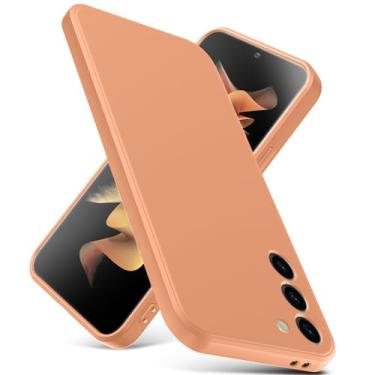 Imagem de YSLBWLE Capa para Samsung Galaxy S23 Plus, capa fina de silicone líquido, à prova de choque, capa de telefone fina para Samsung Galaxy S23 Plus, capa protetora de câmera de corpo inteiro - laranja