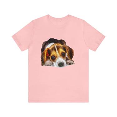 Imagem de Beagle 'Daisy Mae' - Camiseta de manga curta unissex Jersey by Doggylips™, Rosa, M