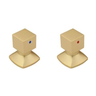 Imagem de Kit com 2 Acabamentos para Registro C46 Água Quente/Fria Ducon Metais Gold