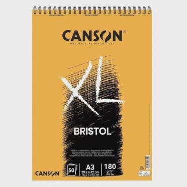 Imagem de CANSON XL Bristol, Caderno Papel Acetinado com Espiral 180g/m², Tamanho A3: 29,7 x 42cm, 50 Folhas