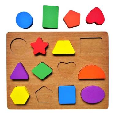 Imagem de Aprenda Brincando Cores E Formas Em Madeira - Dm Toys