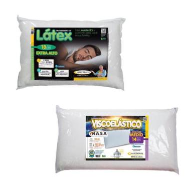 Imagem de 2 Travesseiros Látex e Nasa - Com Capa removível - MarcByan