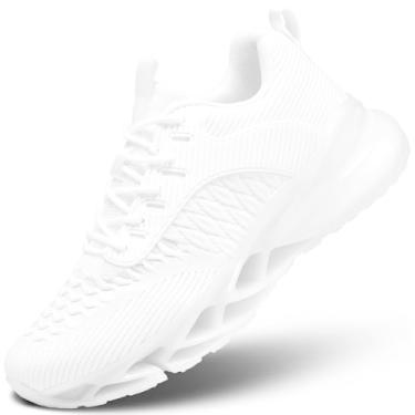 Imagem de Tênis masculino Air Fashion Blade tênis de corrida confortável antiderrapante para trabalho esportivo tênis esportivo, Branco, 45