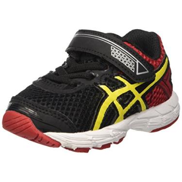 Imagem de ASICS Tênis de corrida GT-1000 4 PS (criança pequena), Preto/amarelo/vermelho, 18
