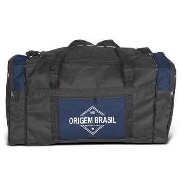 Imagem de Bolsa de Viagem e Academia Média N8 Lona Origem Brasil, Azul marinho