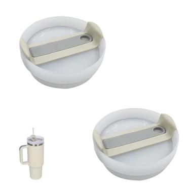 Imagem de Tampas de copo de 1,134 g para copo Stanley, pacote com 2 tampas de substituição adequadas para Stanley Adventure Quencher, tampas de copo de substituição à prova de derramamento resistentes a