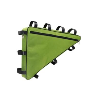 Imagem de Colaxi Bolsa para Quadro de Bicicleta, Bolsa de Armazenamento para Telefone, Carteira, Chaves, Alça de Ferramentas, Bolsa Triangular Removível para Bicicleta, Verde