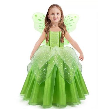 Imagem de Axaxa Tinker Bell Costume Girls Fairy Dress Tinkerbell Costume for Girls Include Wings 2-11T