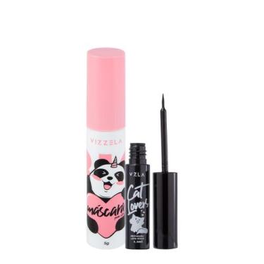 Imagem de Kit Vizzela Big No Panda Cat Lovers Preto Delineador Máscara de Cílios
