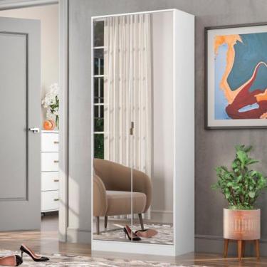 Imagem de Armário Multiuso Sapateira com Espelho Grife Branco  - Demóbile