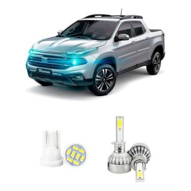 Imagem de Lampada Led Farol Alto Fiat Toro 2016 A 2022 20000lm - V10, Branco