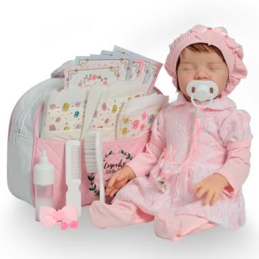 Imagem de Bebê Reborn Boneca Menina Fio a Fio Corpo de Vinil 42cm