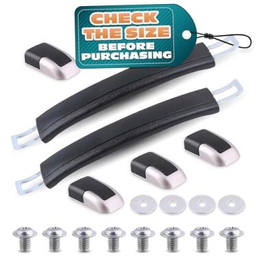 Imagem de Puxador de alça de bagagem 2 peças, 225 mm, distância de instalação, capa de borracha preta, alça para mala de viagem para mala de viagem