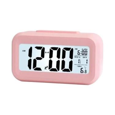Imagem de Despertador LCD digital com termômetro de calendário - others, Rosa