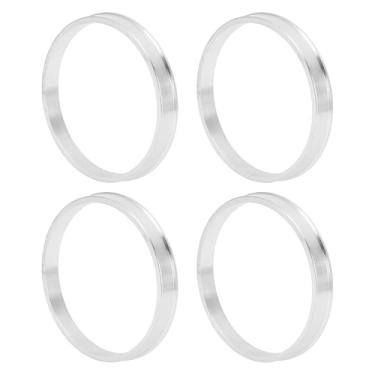 Imagem de INFINAUTO Anéis centralizados no cubo da roda do carro OD 75,1 mm para ID 69,1 mm Eixo central de rodas com absorção de choque Hubrings liga de alumínio tom prateado durável