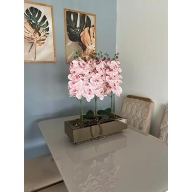 Imagem de Vaso Grande Centro de Mesa Luxo Espelhado Bronze 60x20