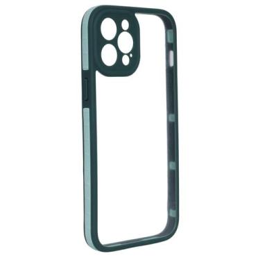 Imagem de Capa Capinha Transparente Borda Compatível Iphone 12 Pro Max - Tesla S