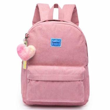 Imagem de Mochila Escolar Spector Feminina Veludo Resistente, U