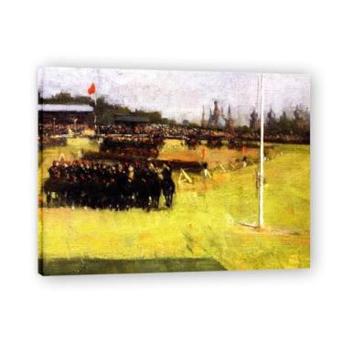 Imagem de Arte em tela de retrato realista e cena de guerra de John Lavery Musical Ride Of The Hussars – Decoração de parede irlandesa atemporal para casa emoldurada 30 x 39 cm