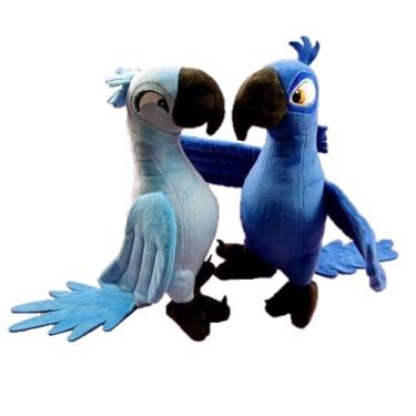 Imagem de Kit Casal Arara Azul Jade e Blu de Pelúcia do Desenho Rio 33cm Decoracao Safari - Pelucias HAS Brasil