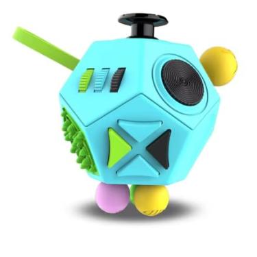 Imagem de Brinquedos De Cubo De 12 Lados, Brinquedos De Inquietação Aliviam O Estresse E A Ansiedade Para Crianças, Adolescentes E Adultos Com Dda, Toc, Tdah, Autismo (Azul)