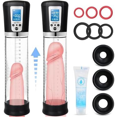 Imagem de Bomba de vácuo elétrica para ampliação do pênis com 4 intensidades de sucção, bomba de extensão de aumento de pênis recarregável automática de alto vácuo, dispositivo de pressão de ar preto