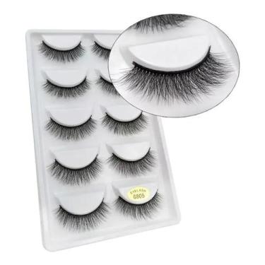 Imagem de Kit Cílios Postiços 3d Estilo Mink 5 Pares Natural - MKB