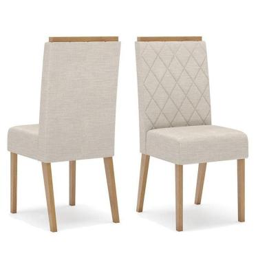 Imagem de Cadeira Para Mesa De Jantar Nina Kit 2 Peças Nature Linho - Henn