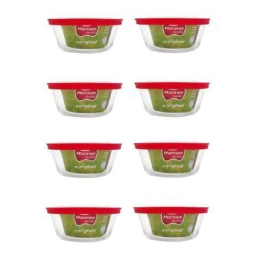 Imagem de Kit 5 Potes Redondo Vidro Marinex 600ml Tampa Silicone Nadir - Nadir F