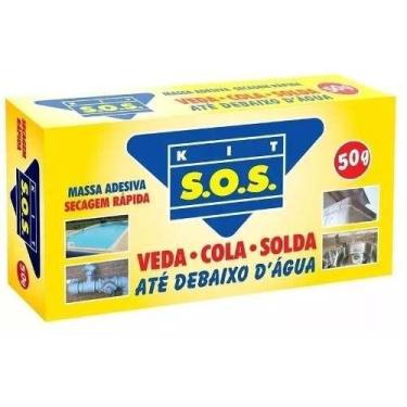 Imagem de Cola Massa SOS Adesiva 50g Veda e Solda Tudo P/ Caixa D'água