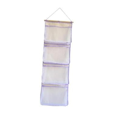 Imagem de WeiLaiKeQi Organizador de porta, armazenamento de bichos de pelúcia, janela transparente, suporte para acessórios de bebê, organizador de armazenamento suspenso, Roxo