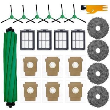 Imagem de Substituição para iRobot Roomba Plus 505 Combo Robot, 405 Combo Robot Aspirador, 1 escova principal, 4 filtros, 4 esfregões, 6 escovas laterais, 6 sacos de pó, Roomba Plus 405 Combo Acessórios