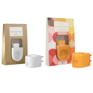 Imagem de Kit Aromatizadores Difusor Elétrico Porcelana Via Aroma Original e Ter