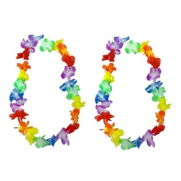 Imagem de Kit 2 Colares Havaianos Para Fantasia Carnaval Festa