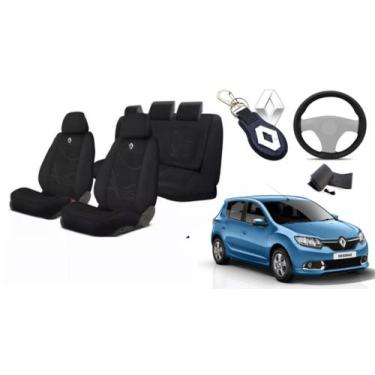 Imagem de Capas Tecido Top de Linha Sandero 2016-2024 + Volante + Chaveiro - Iro