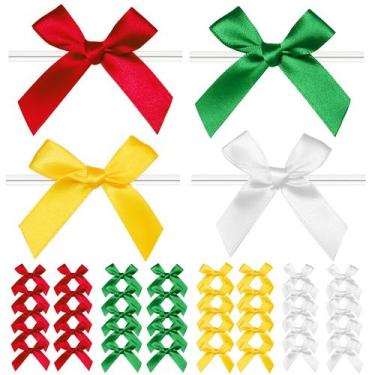 Imagem de Embrulho de presente VESFASOV Satin Twist Tie Bows, 100 unidades, 4 co