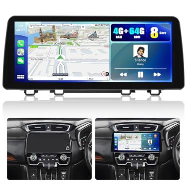 Imagem de [4G + 64G] Android 15 estéreo automotivo para Honda CR-V 2017-2021 com carro sem fio CarPlay Android Auto, rádio automotivo com tela sensível ao toque de 12,3 polegadas com link espelhado, controle de