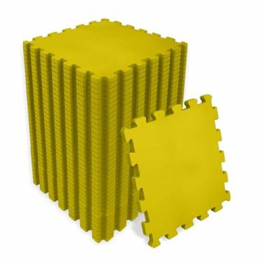 Imagem de SELLER Tapete de Encaixe em EVA – 36 peças 31×31 cm, 5mm espessura, superfície antiderrapante, modular tipo quebra-cabeça, piso infantil, academia (Amarelo)
