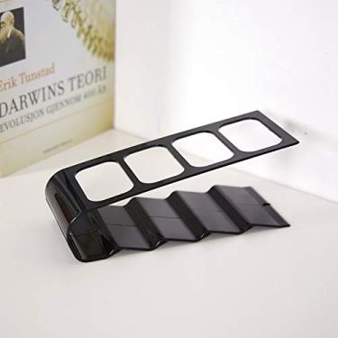 Imagem de Phefop Suporte de Controle Remoto, Organizador de Plástico Leve Com 4 Grades para TV e Controles Remotos Multimídia - Perfeito para Uso Em Sala de Estar e Escritório (Preto)