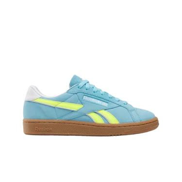 Imagem de Reebok Tênis feminino Club C Grounds UK, Azul digital/amarelo ácido solar/gengiva, 6.5
