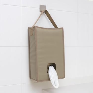 Imagem de Porta Sacola Puxa Saco Dispenser de Pendurar Nylon Impermeável com Alça Caqui