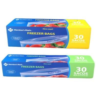Imagem de Kit 2 Sacos Freezer Bags Fecho Duplo 30un Médio 30un Pequeno