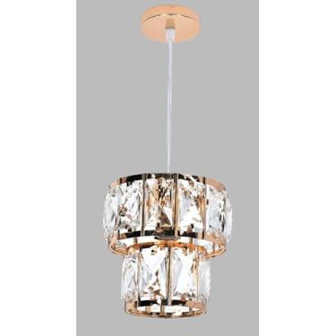 Imagem de Pendente LED í 15CM Cristal e Metal Dourado - Sindora DCD00186