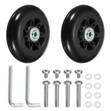 Imagem de YELARXI Replacement Luggage Wheels, Suitcase Wheels Replacement Kit 90x24mm & 1 Set & Rubber & Black - Fitting for (Swivel Caster Bearings Repair/Replacing/Roller Bag/Suitcase/Spinner)