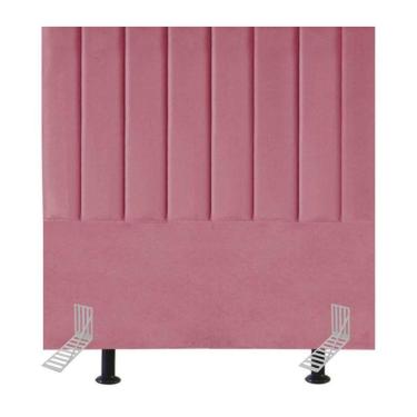 Imagem de Cabeceira Estofada Cama Casal 140 Cm Lívia Suede E Frame Rosa