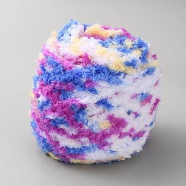 Imagem de 1 novelo macio e fofo para segmento de tricô, fio de poliéster tingido de 8 a 11,5 mm, fios coloridos de tricô à mão para crochê, xale, suéter, cachecol, tecido, bordado, crochê, cerca de 100 g/novelo