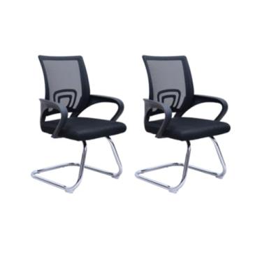 Imagem de Conjunto com 2 Cadeiras Manchester Base Fixa Preto Fratini