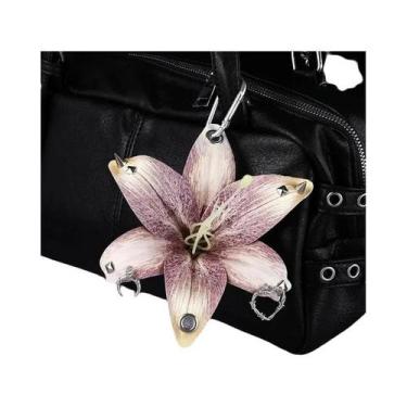 Imagem de Criativo lírio simulação flor chaveiro pingente mochila decoração aces